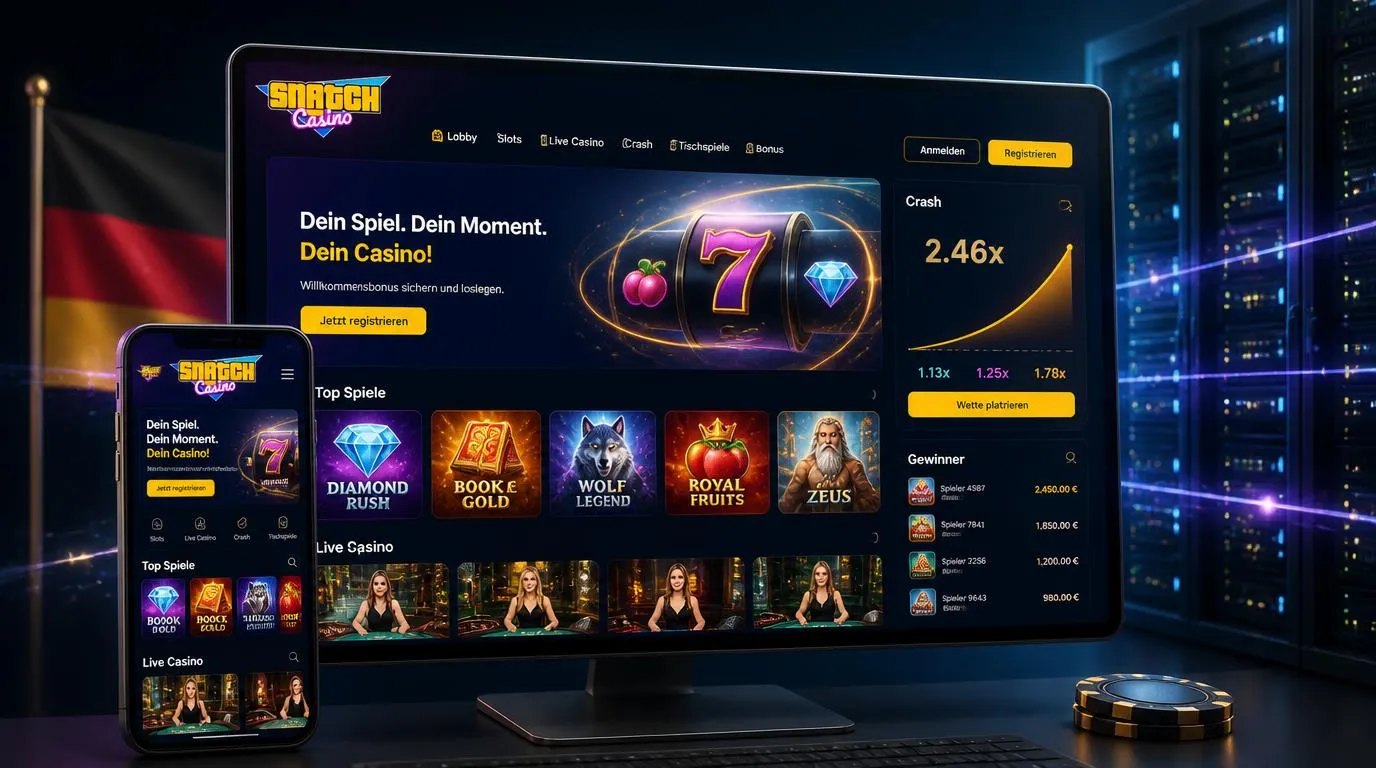 Person prüft Spielzeit und Budget neben Casino-Spielen und Kryptowährungsoptionen