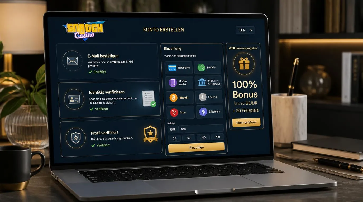 Casino-Konto mit KYC-Check, Zahlungsmethoden und erster Einzahlung in Euro