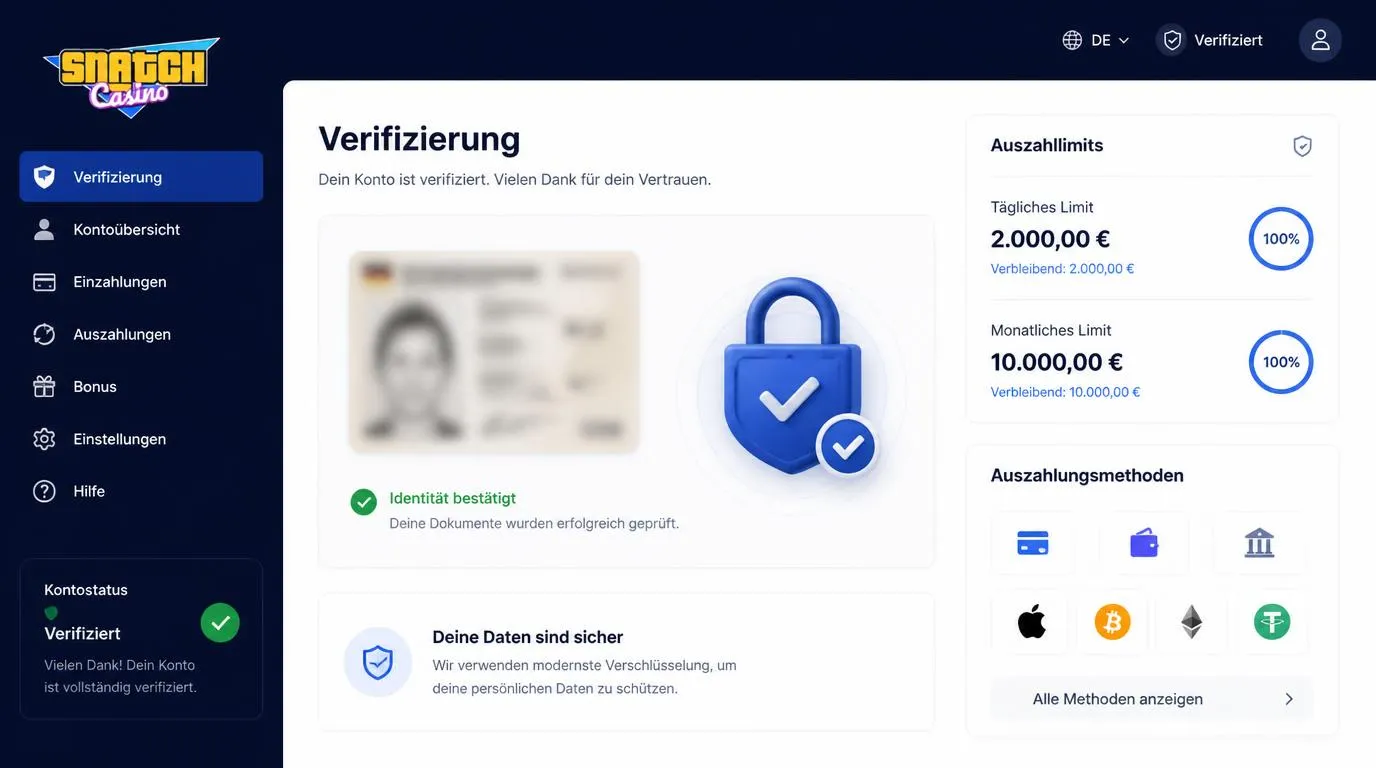 Ausweis und aktuelle Rechnung zur Konto-Verifizierung bei einem Online-Casino
